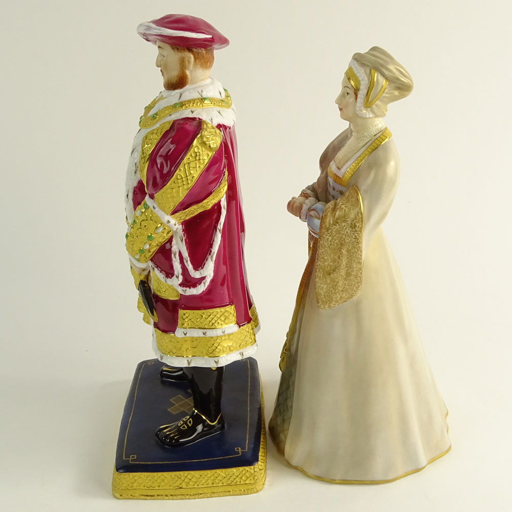 Two (2) Royal Worcester Porcelain Figurines "Henry Vlll & Anne Boleyn" 