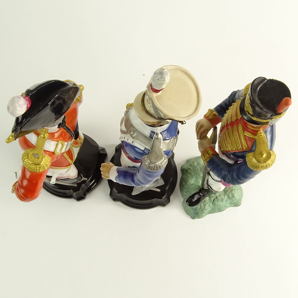 Three (3) Royal Worcester Porcelain Figurines. "Officer of the 3rd Dragoon Guards"