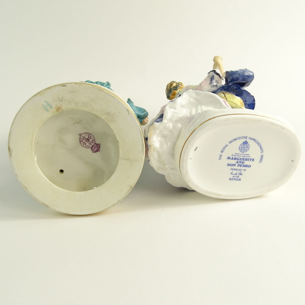 Collection of Two (2) Royal Worcester Porcelain Figurines. Includes "Marguerite and Don Pedro" 