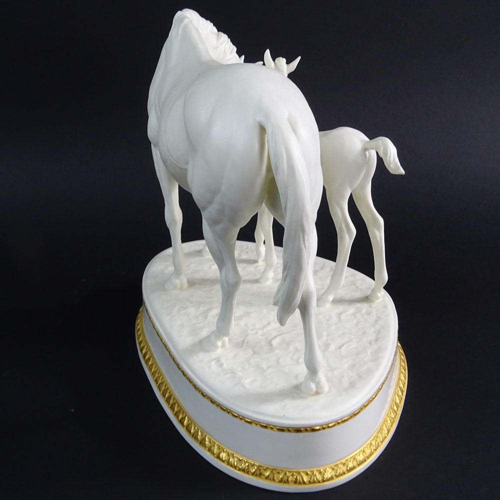 Royal Worcester Bisque Horse Group "Princess Grace and Foal".