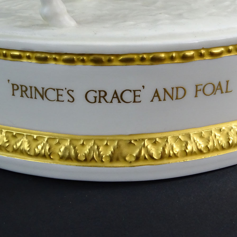 Royal Worcester Bisque Horse Group "Princess Grace and Foal".