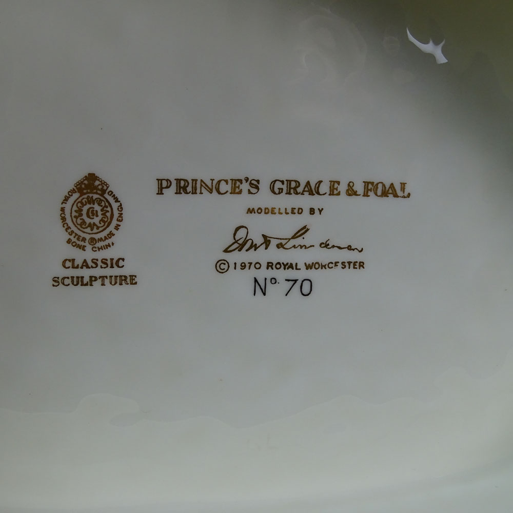 Royal Worcester Bisque Horse Group "Princess Grace and Foal".