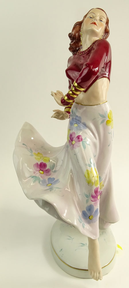 Large Royal Dux Porcelain Figurine "Spanish Dancer" 