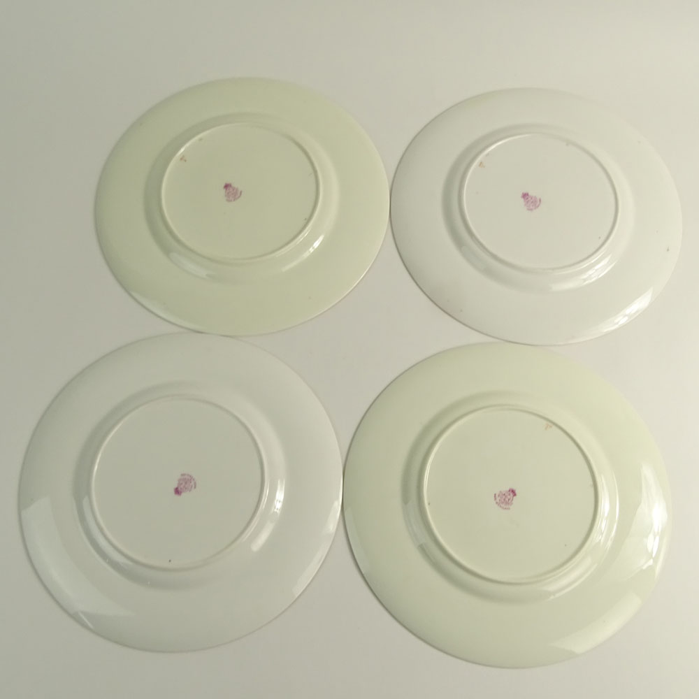 Collection of Four (4) Royal Worcester Porcelain Hand Painted Scenic Cabinet Plates.