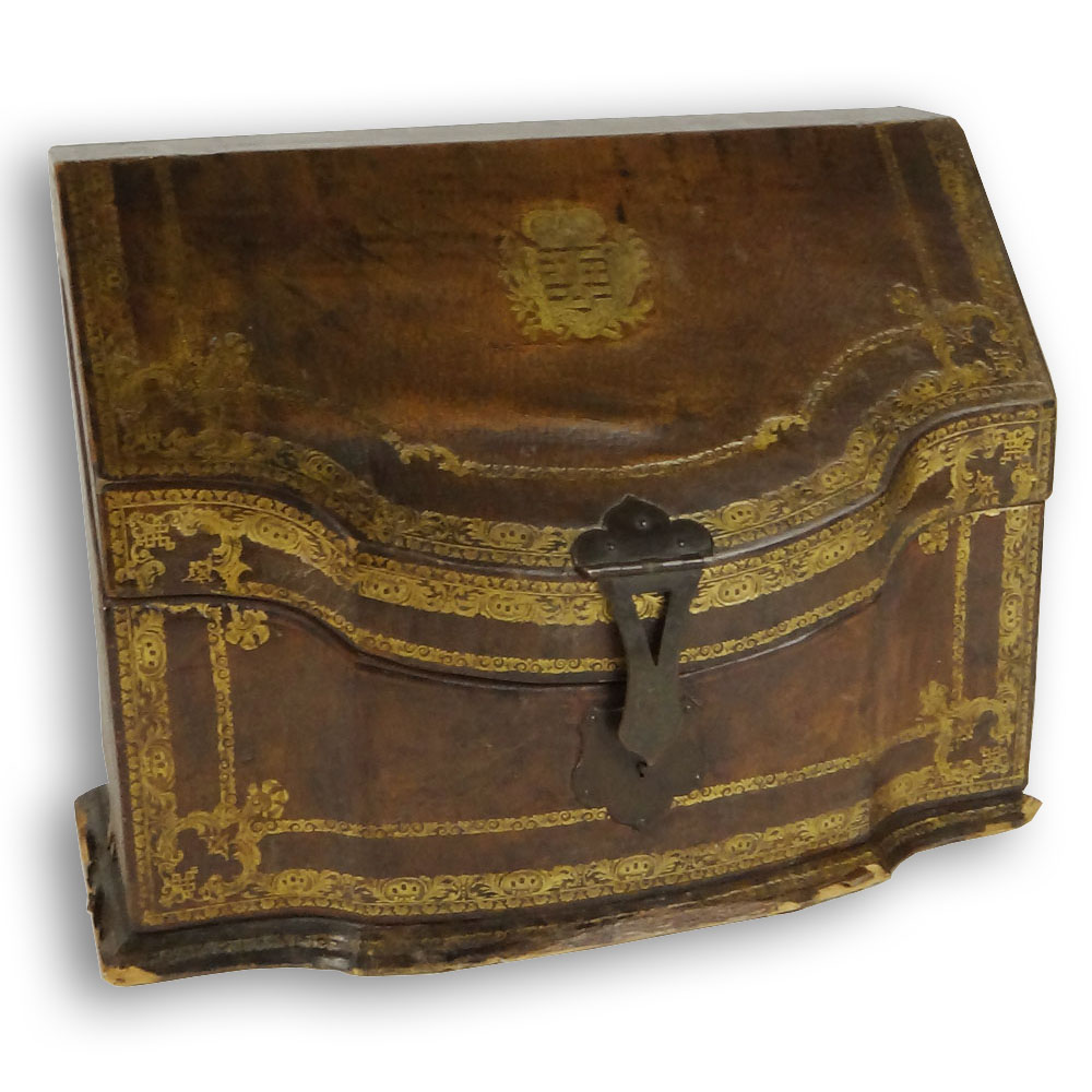 Early 20th Century Tooled Leather Stationary Box.