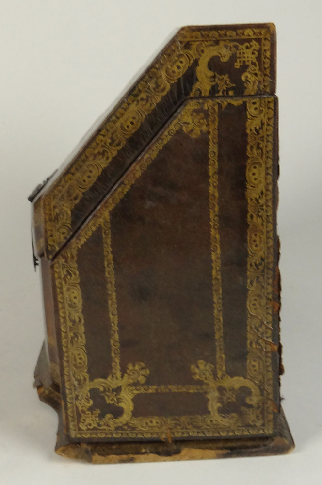 Early 20th Century Tooled Leather Stationary Box.