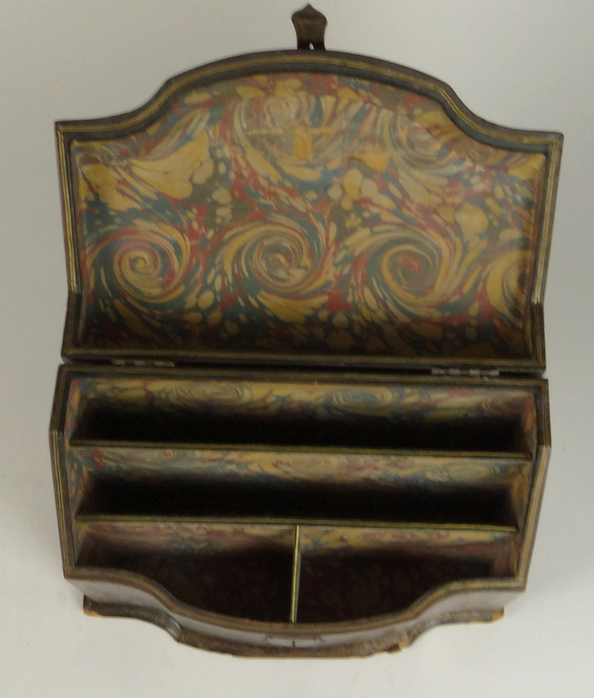 Early 20th Century Tooled Leather Stationary Box.