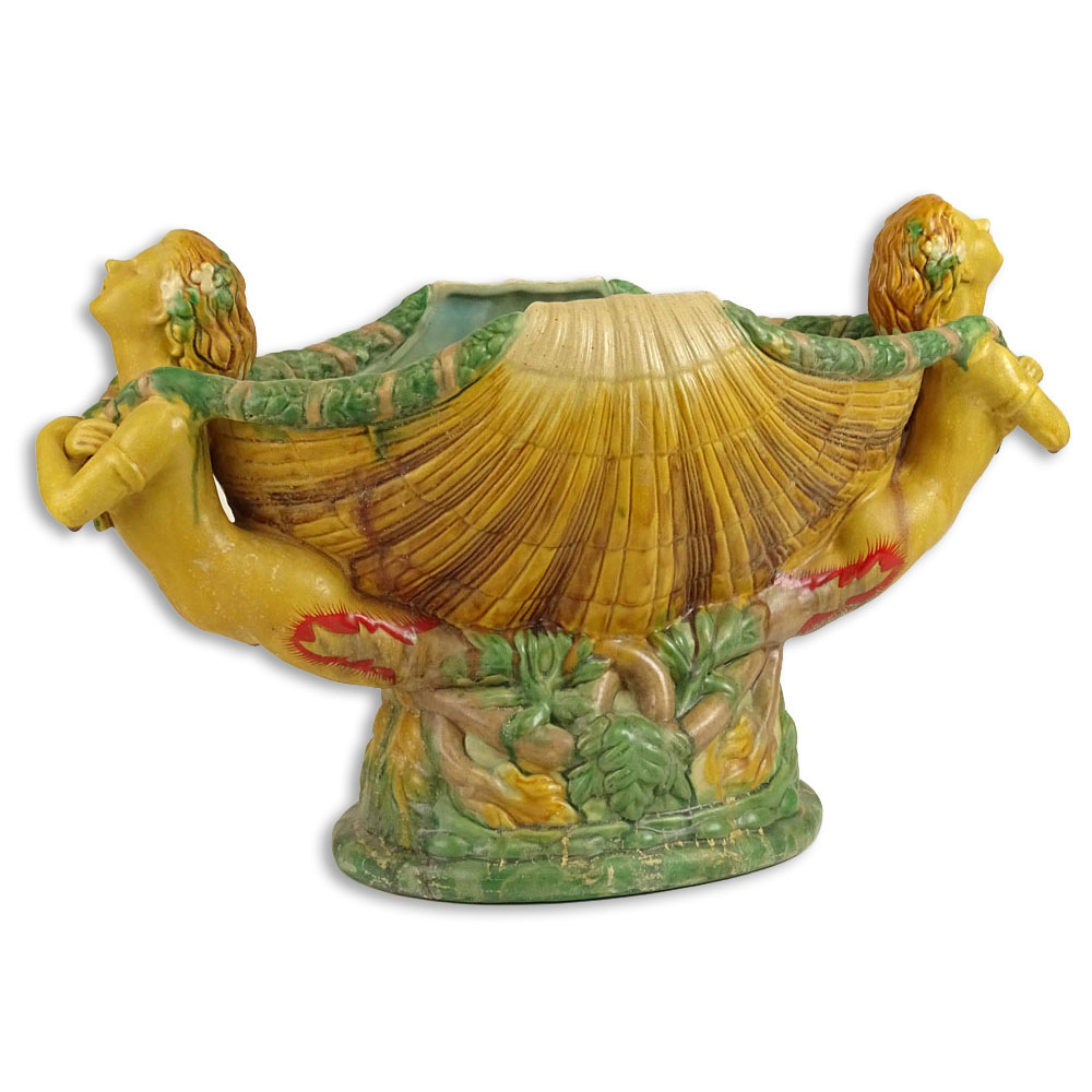 Modern Figural Minton Style Majolica Centerpiece.