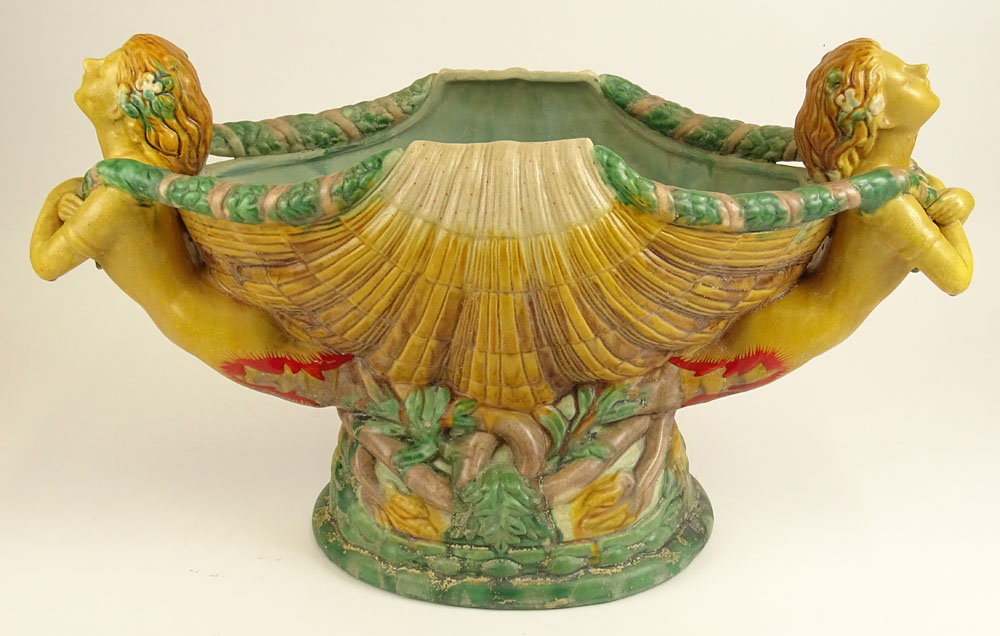Modern Figural Minton Style Majolica Centerpiece.