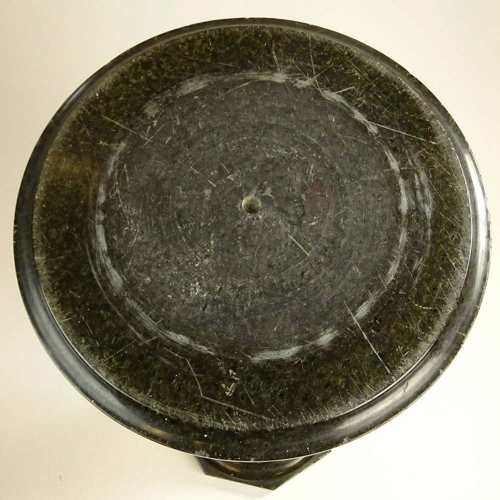 20th Century Carved Granite Pedestal. Unsigned. Surface wear and losses.