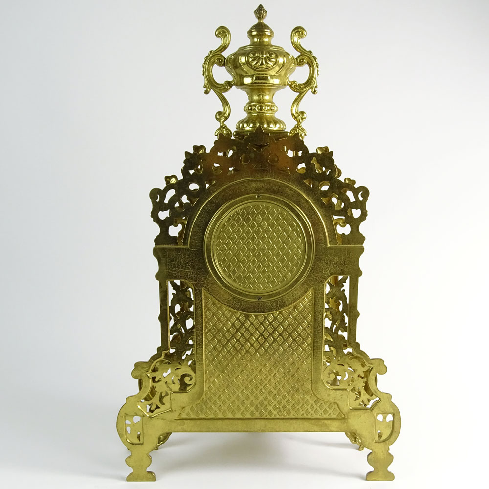 Modern Antique Style Brass Mantle Clock.