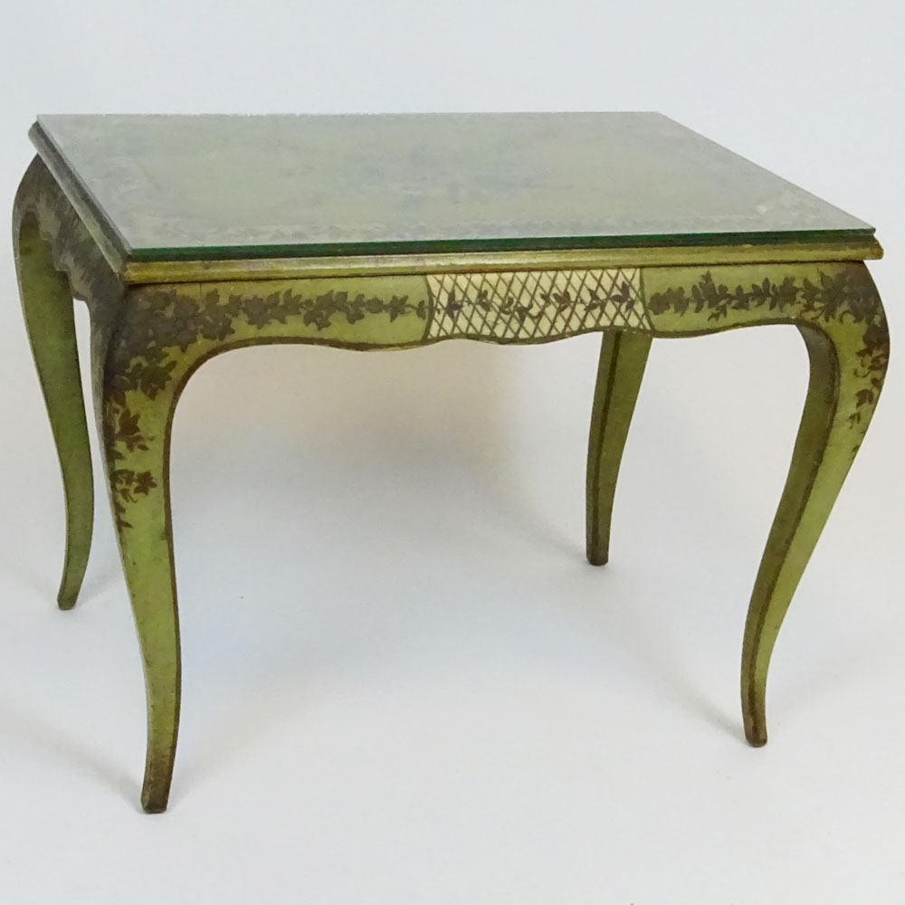 Early 20th Century Italian distress painted wood occasional table.