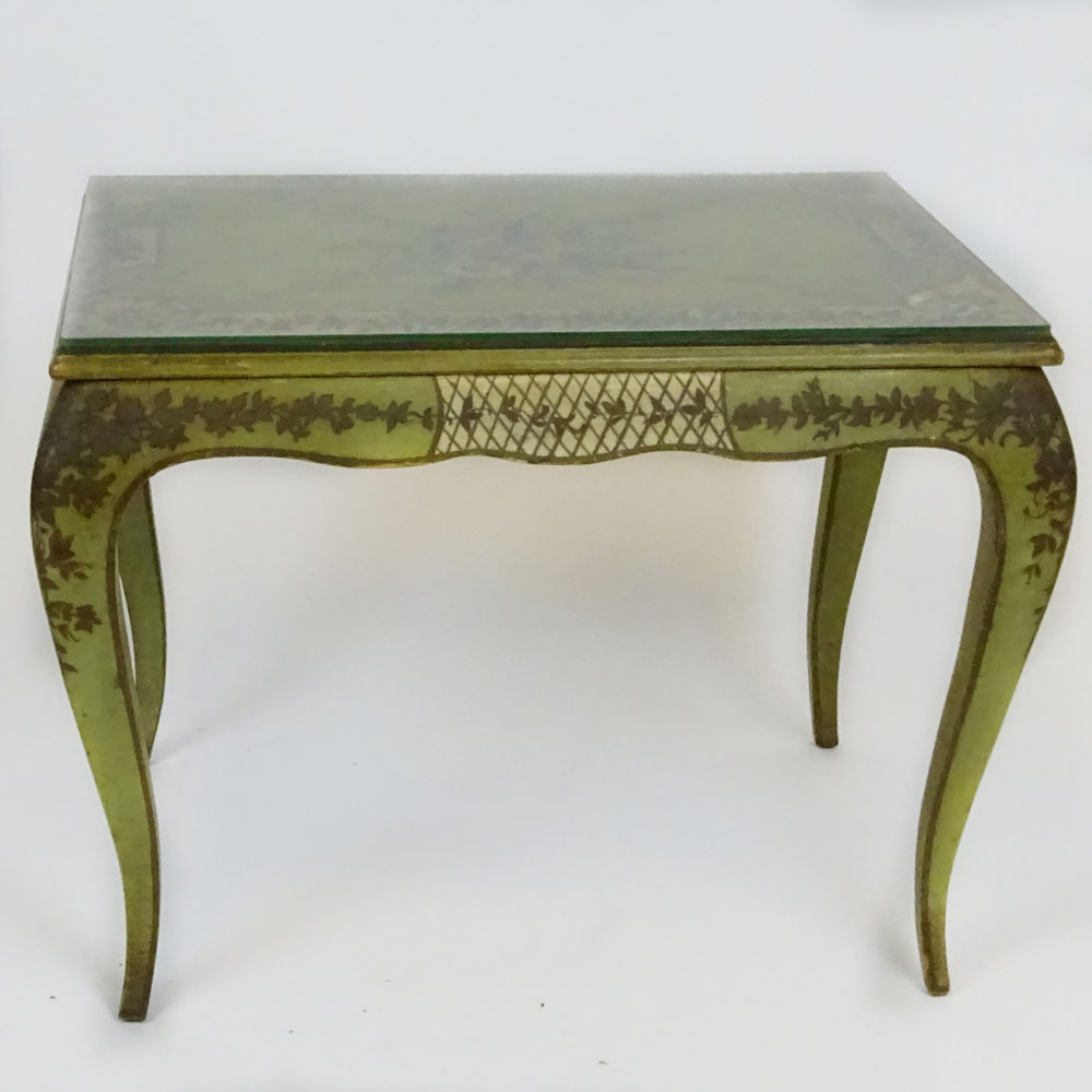 Early 20th Century Italian distress painted wood occasional table.