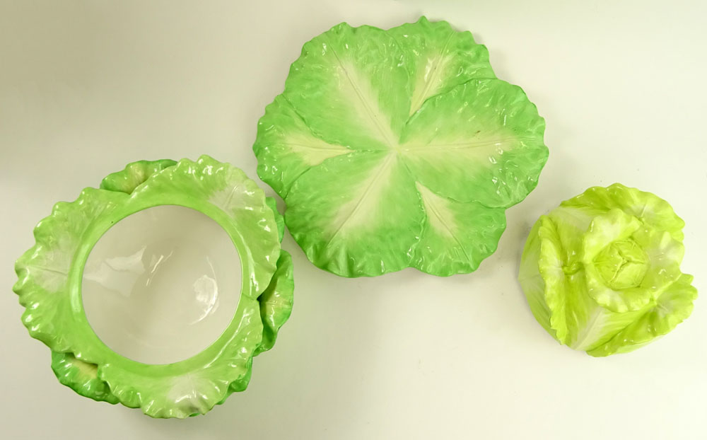 Mottehedeh Large Cabbage Tureen With Underplate. Signed.