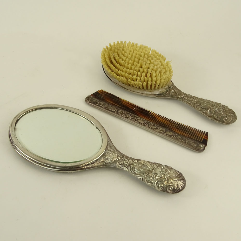 3 Piece Sterling Vintage Vanity Set.