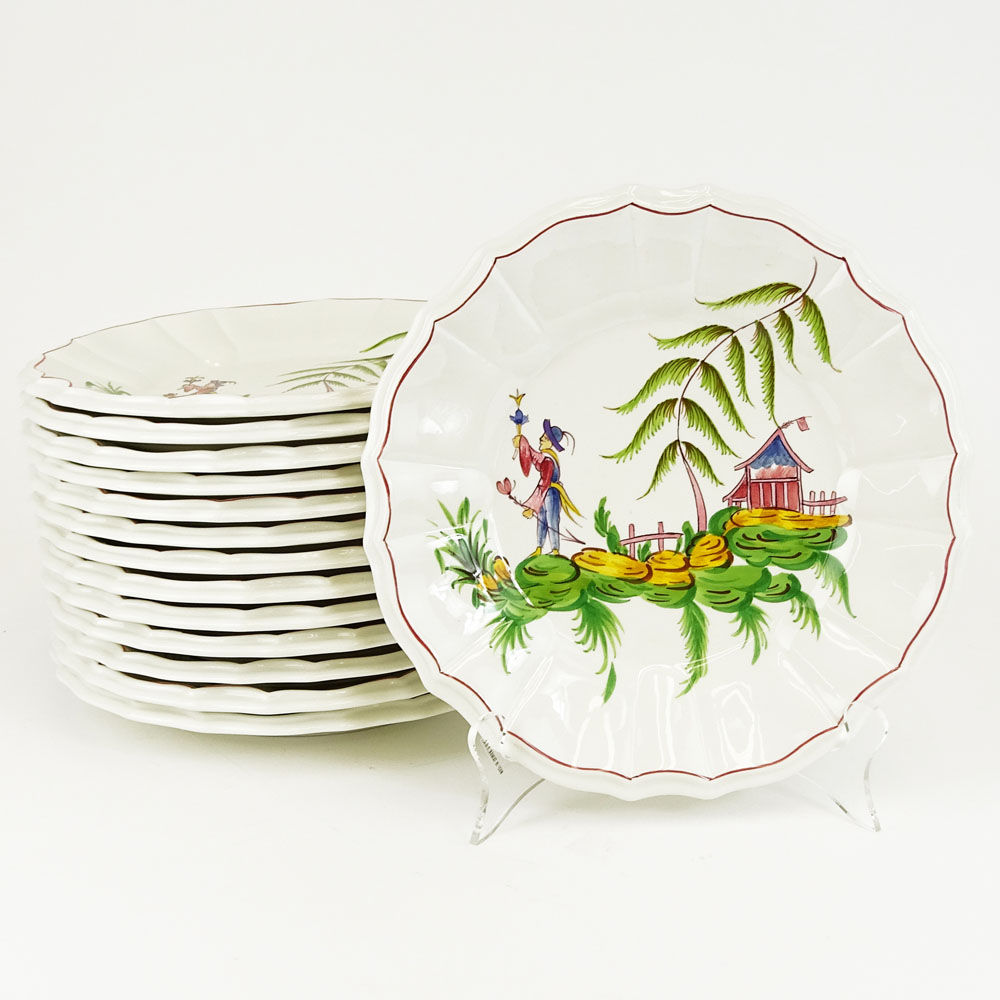 14 Este Ceramiche Porcellane Hand painted porcelain plates.