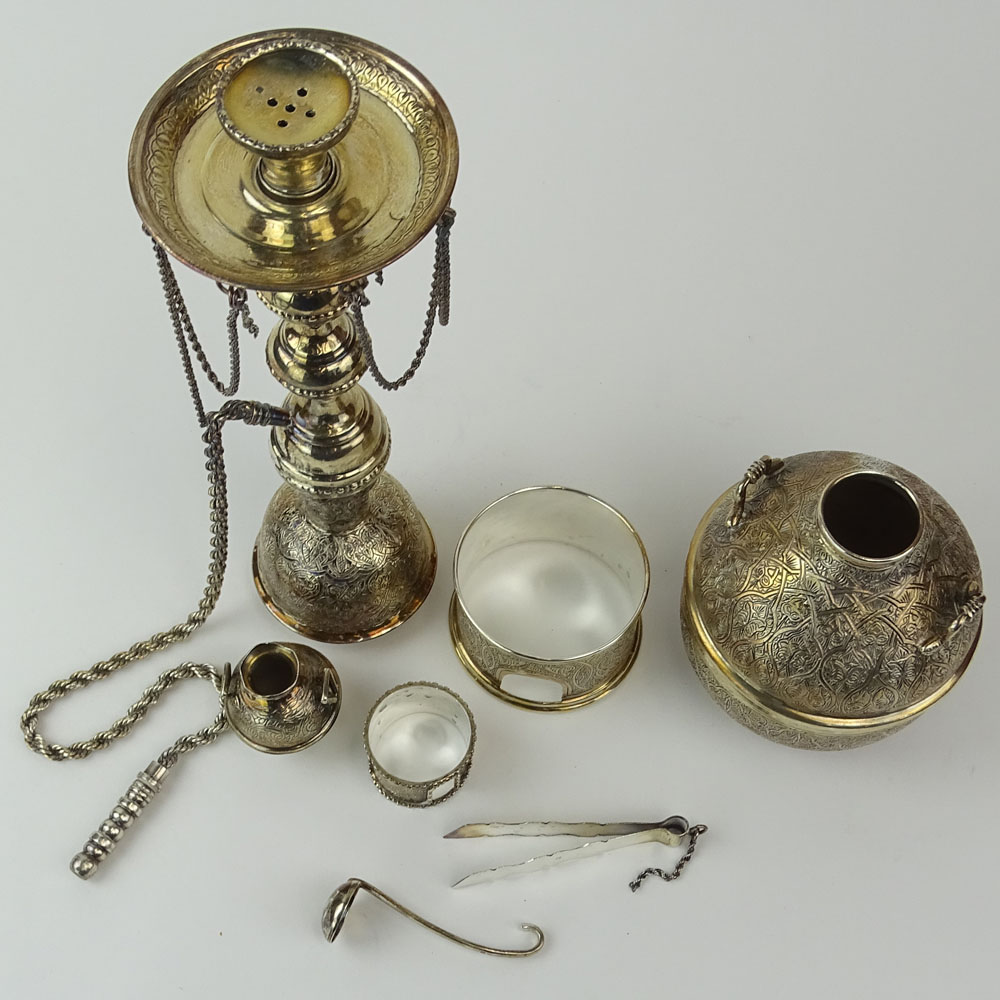 Vintage Egyptian 900 Silver Water Pipe/Hookah.