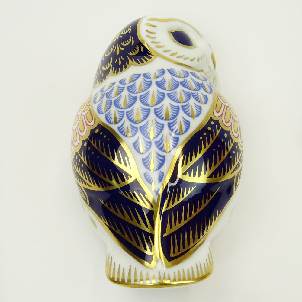 Royal Crown Derby Hand painted Porcelain Owl Figurine.