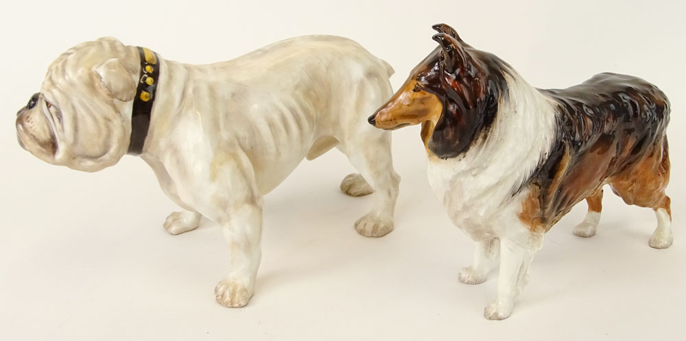 Lot of Two (2) Royal Doulton Porcelain Dog Figurines.