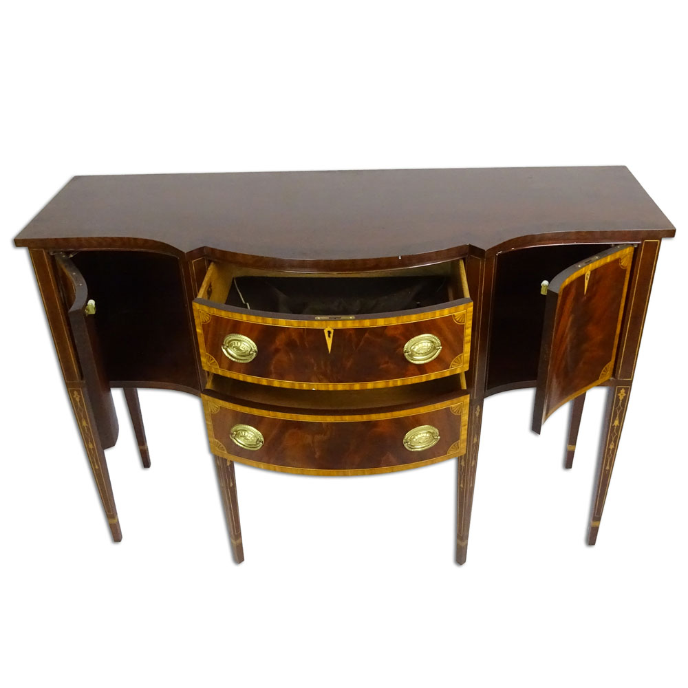 Mid 20th Century Inlaid Mahogany Sheraton Style Sideboard.