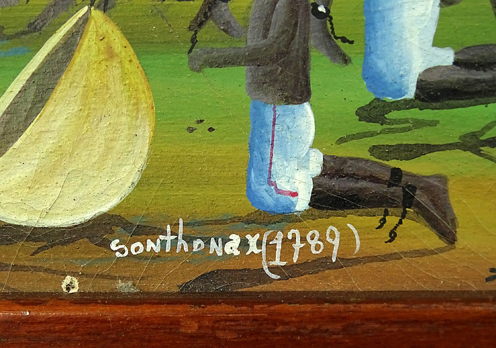Berthelus Myrbel Haitian "Sonthonax 1789" Oil on Canvas.