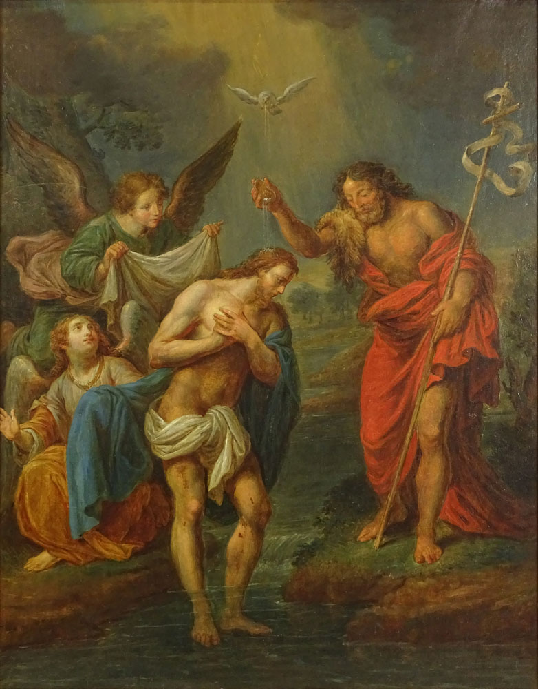 Old Master oil on Canvas "The Baptism of Christ" 