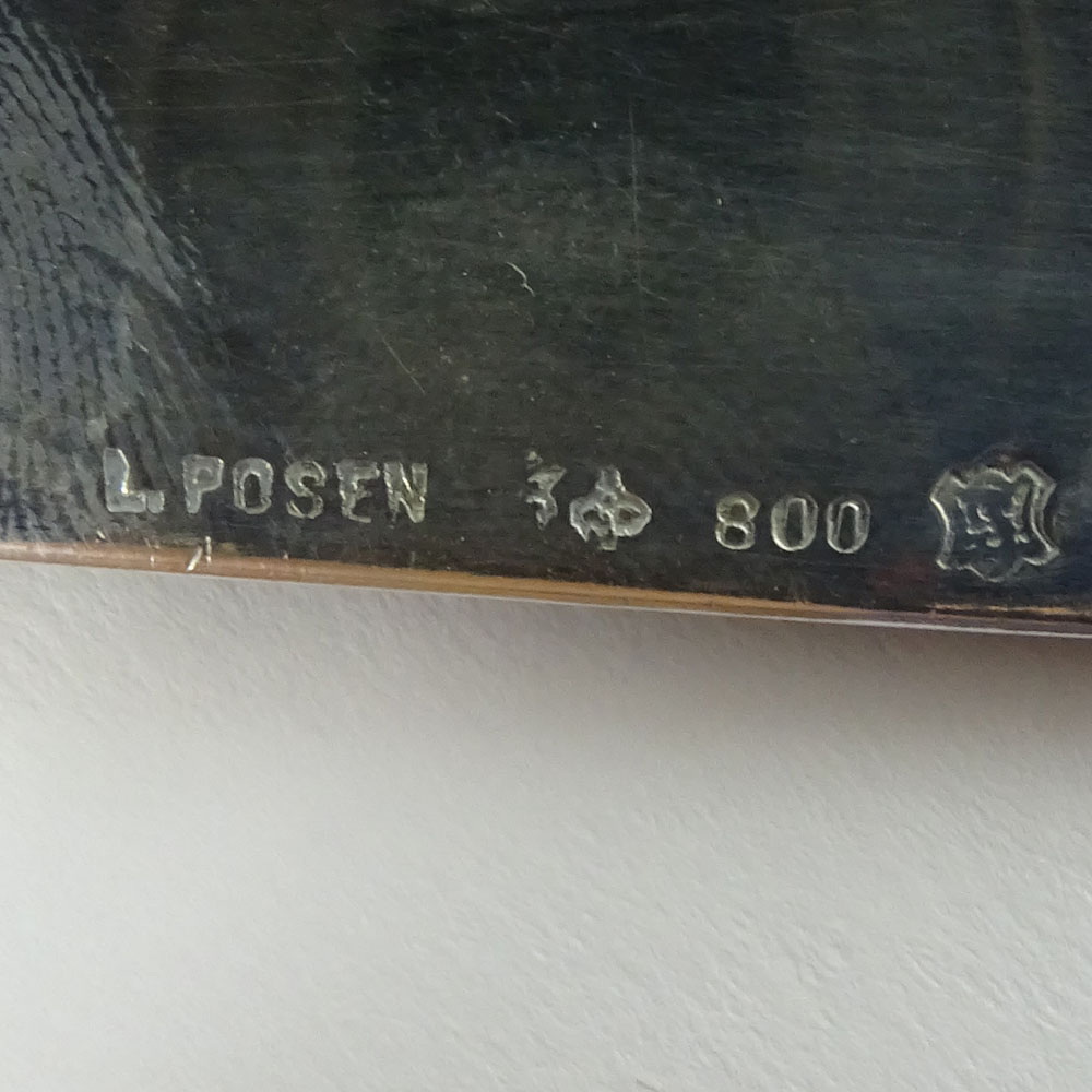 Antique German 800 Silver Tray. Signed 800, German Hallmarks.