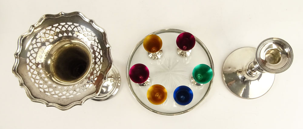 Miscellaneous lot of Nine (9) Sterling silver tabletop items.