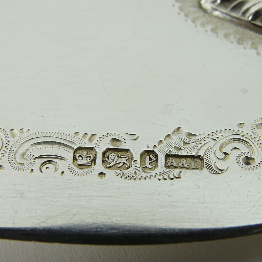 19th Century Victorian Sheffield Sterling Silver Crumber With Carved Ivory Handle. In fitted Case.