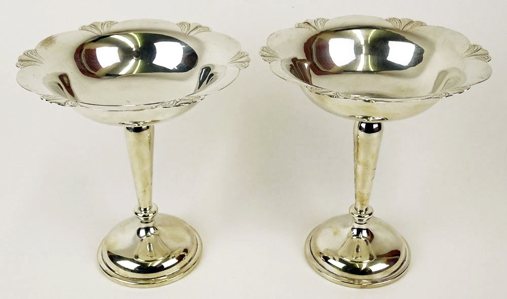 Pair of Vintage Sterling Silver Compotes. Signed sterling. Good condition.