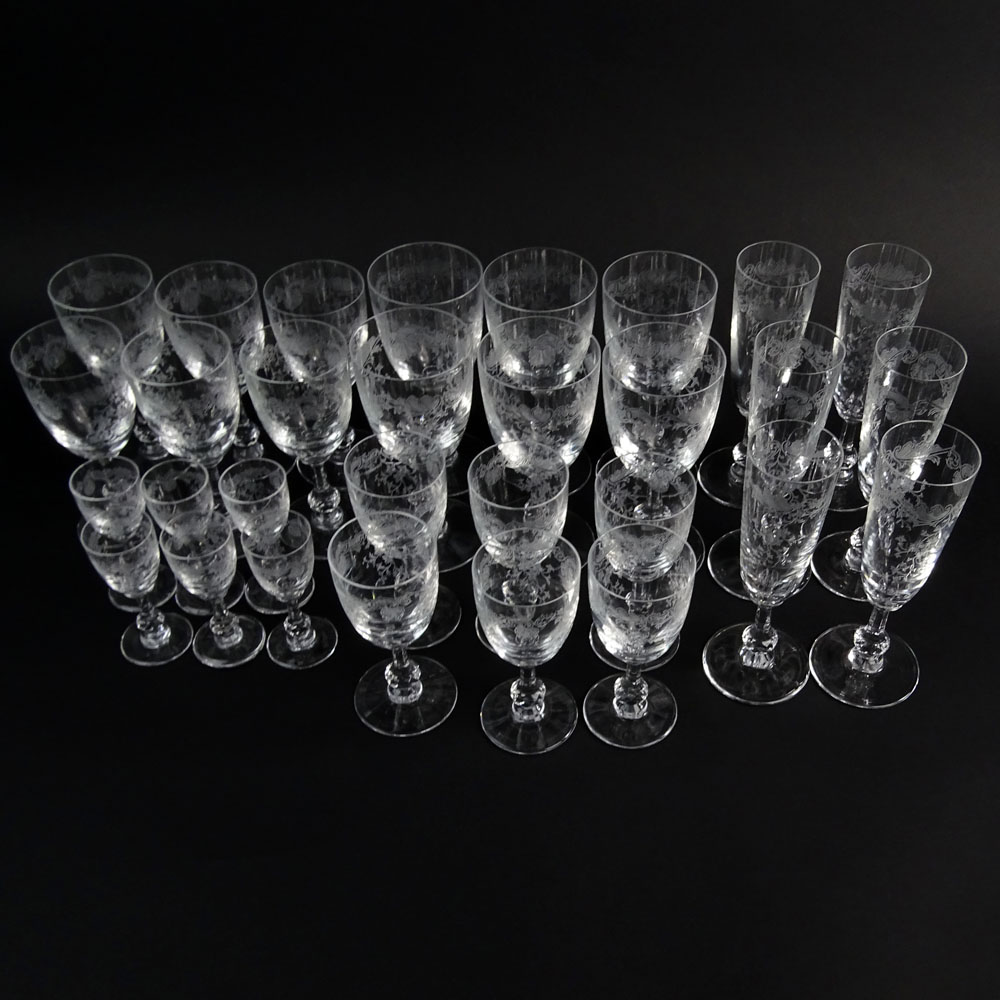 Thirty (30) Pieces St Louis "Cleo" Crystal Stemware. 