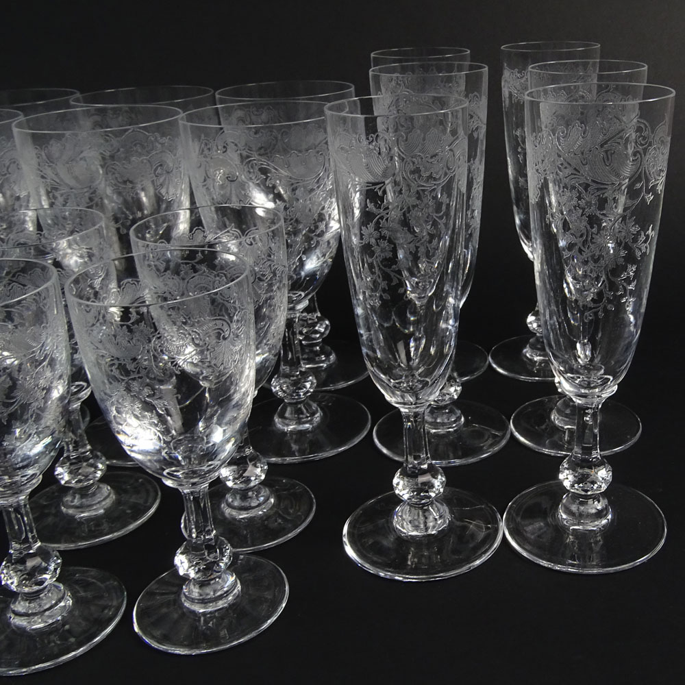 Thirty (30) Pieces St Louis "Cleo" Crystal Stemware. 