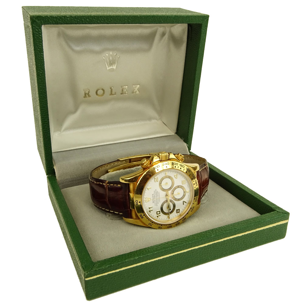 Men's Circa 1990's Rolex 18 Karat Rose Gold Daytona Oyster Perpetual Cosmograph No. 16518