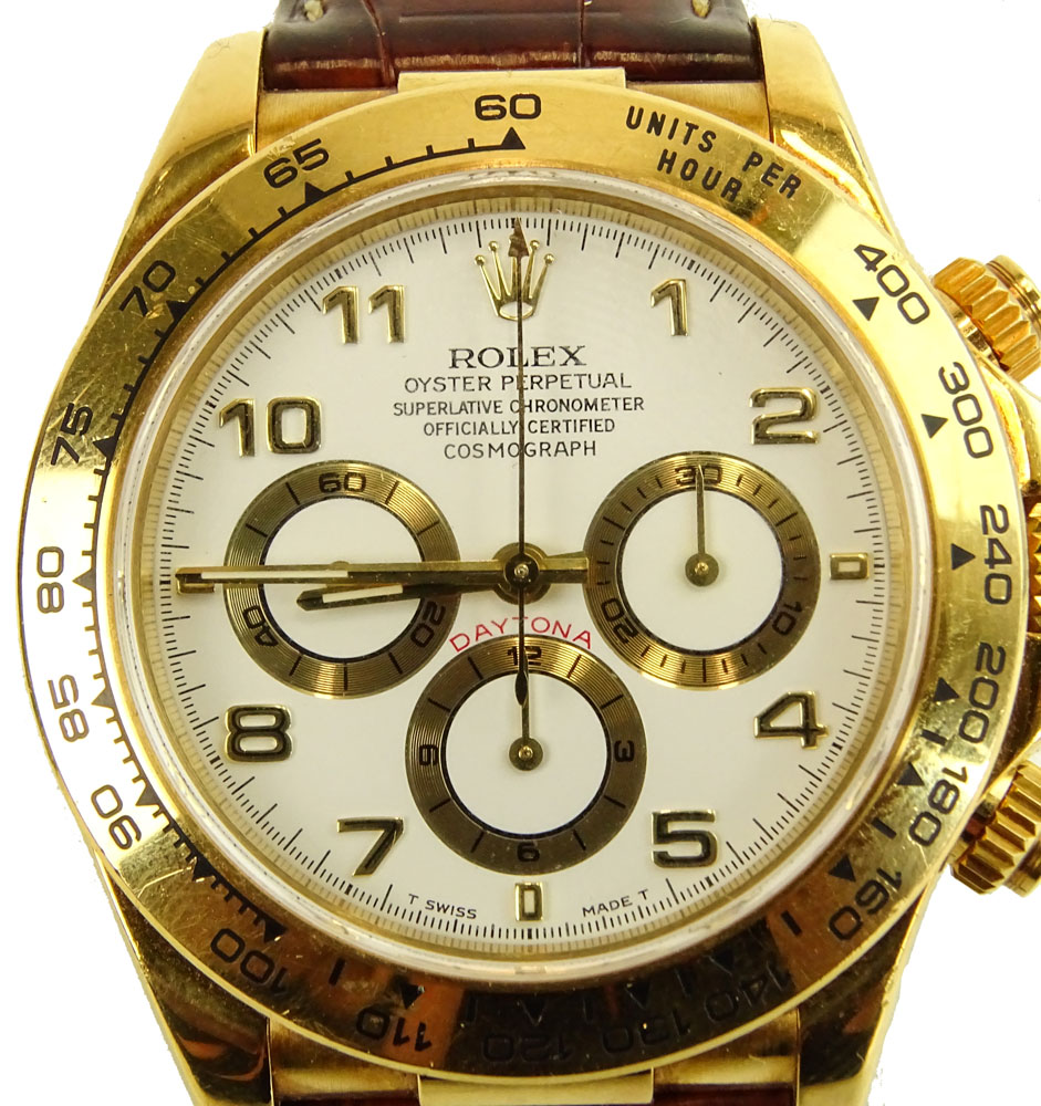 Men's Circa 1990's Rolex 18 Karat Rose Gold Daytona Oyster Perpetual Cosmograph No. 16518