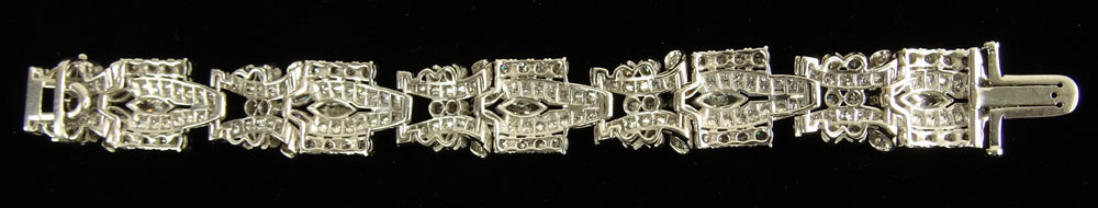 Beautiful Quality Art Deco approx. 25.0 Carat Round and Marquise Cut Diamond and Platinum Bracelet.