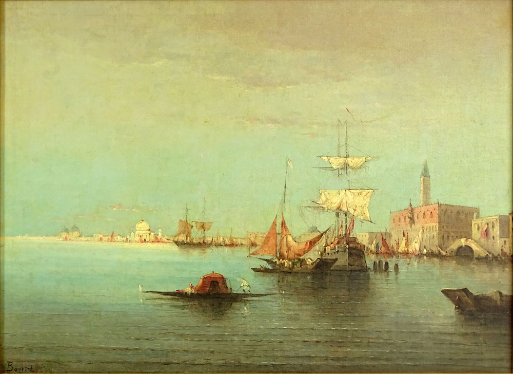 Antoine Bouvard, French (1870-1956) Oil on canvas "Venetian Canal" Signed lower left Bouvard.