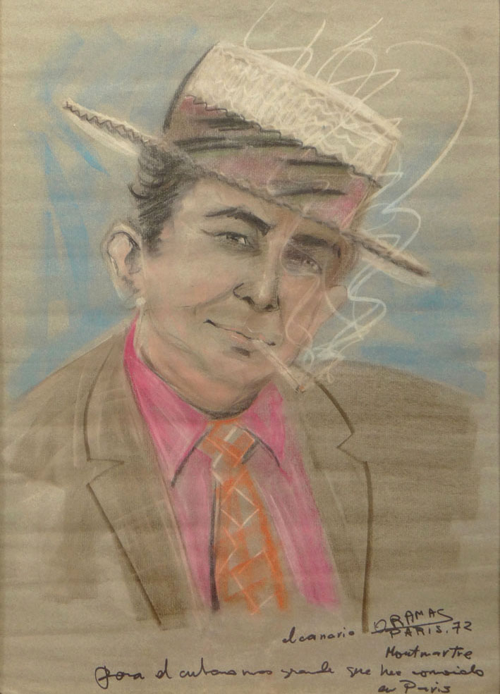 Humberto Oramas, Mexican (1948-2005) Pastel on Paper "Portrait".