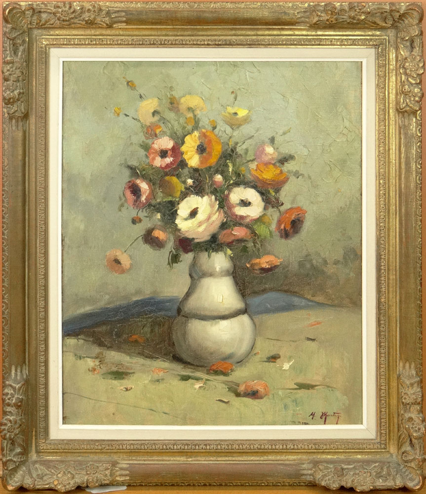 19/20th Century Continental School Oil on Panel "Still Life with Ham" S