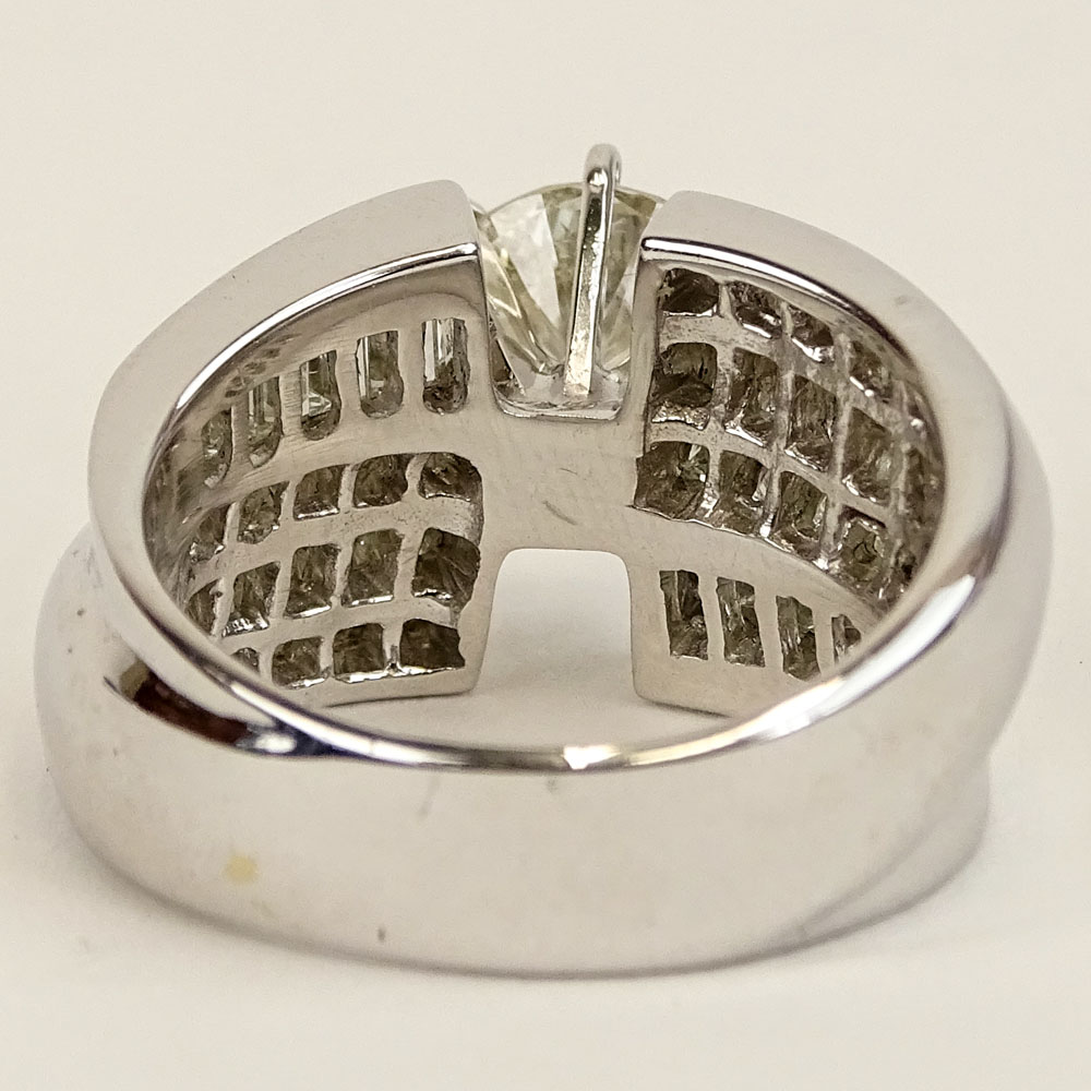 Approx. 4.30 Carat Diamond and 18 Karat White Gold Engagement Ring.