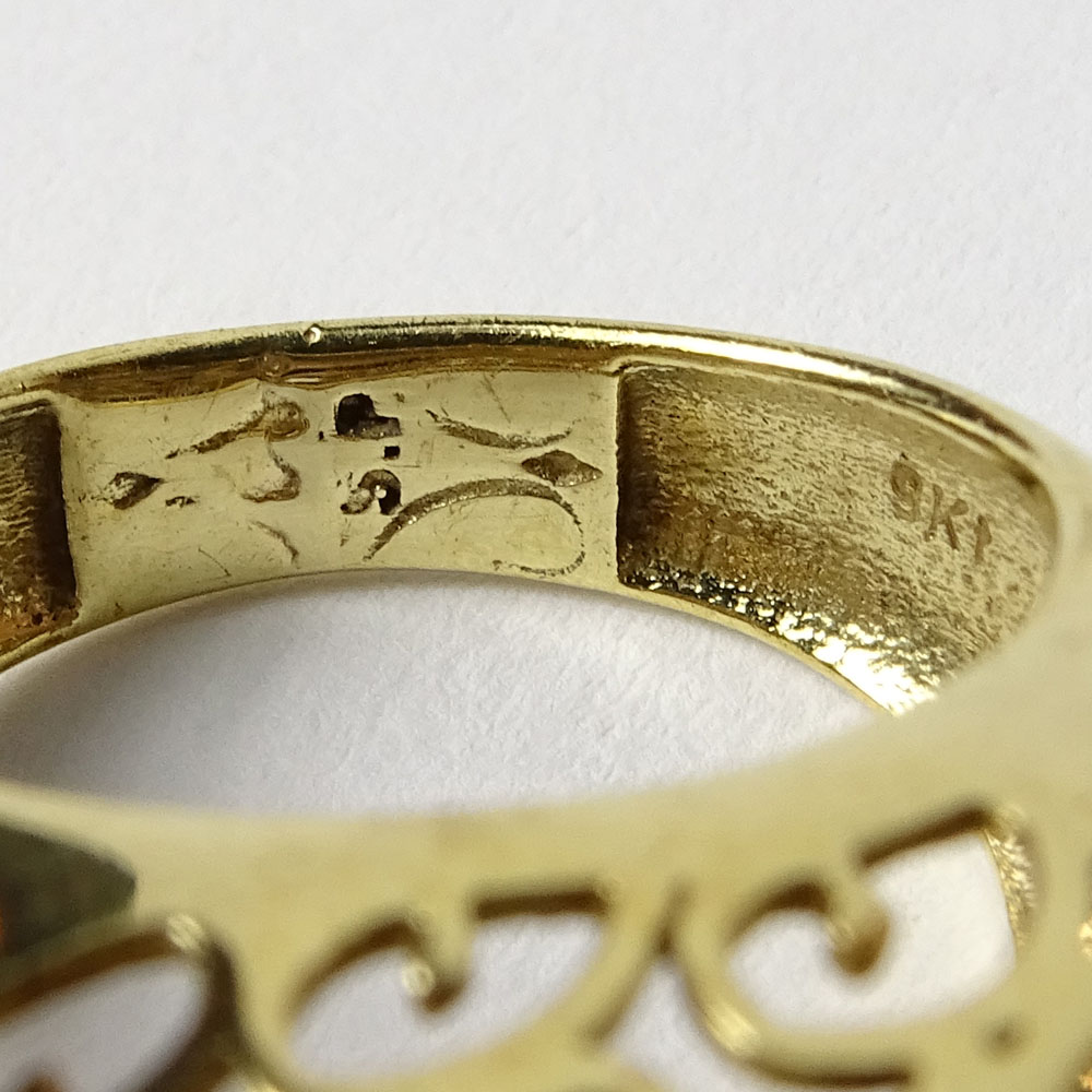 Lady's Delicate 14 Karat Yellow Gold Filigree Ring. Signed S. P..