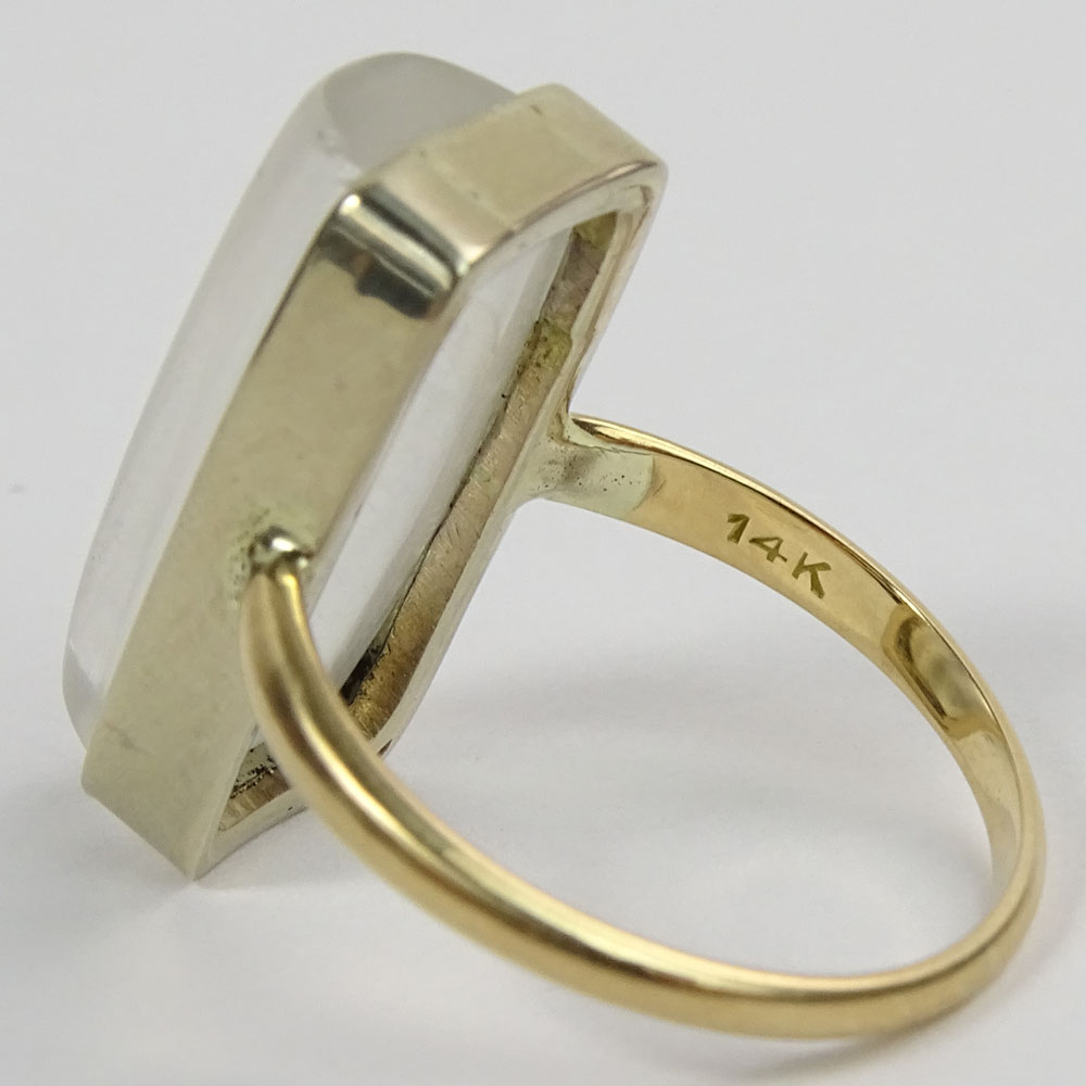 Vintage 14 Karat Yellow Gold and Moonstone Ring.