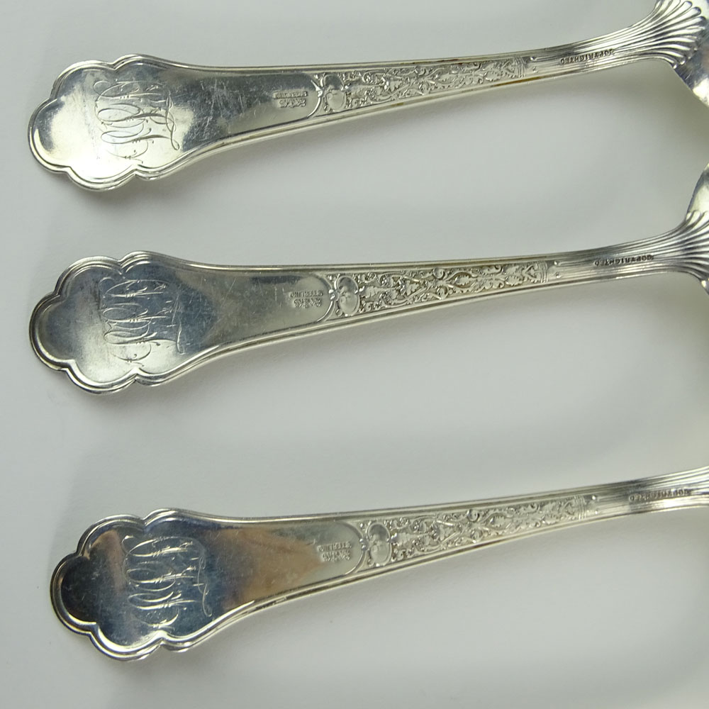 14 Pieces of Gorham Sterling Silver Flatware in the Old Medici Pattern.