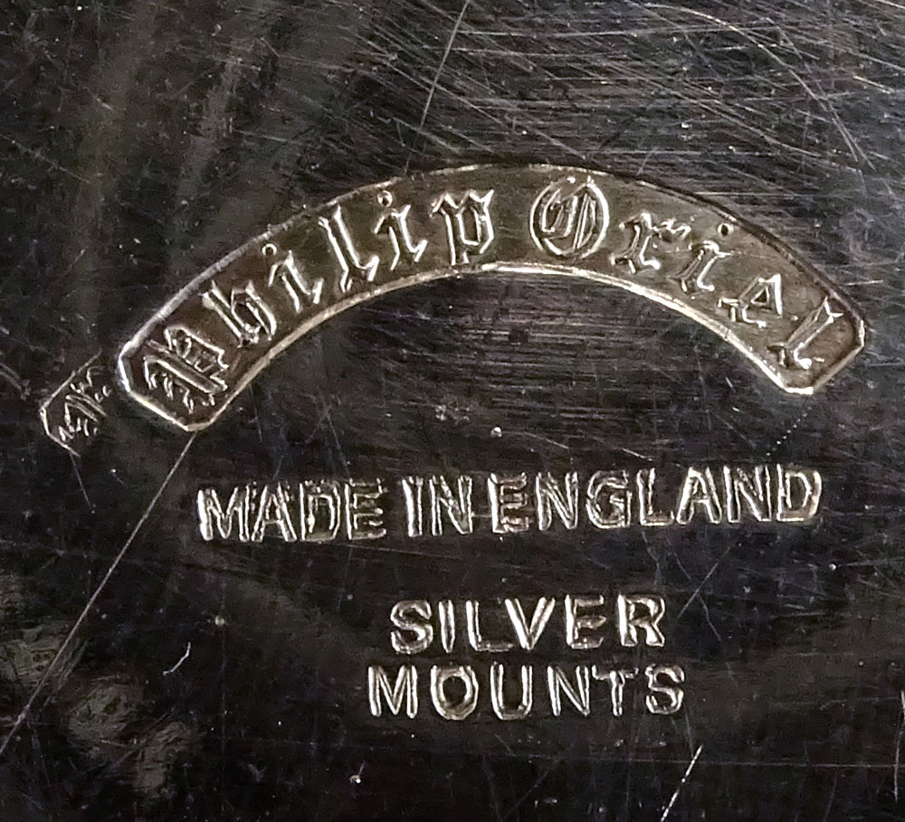 19/20th Century English Silverplate Covered Warming Dish with Silver Mounts (handles).