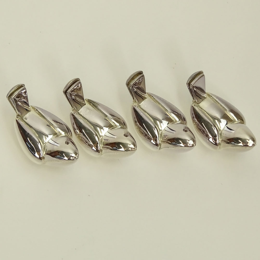 Lot of Twelve (12) Christofle Silver Plate Bird Motif "Picccolo" Place Card Holders, In original Boxes.