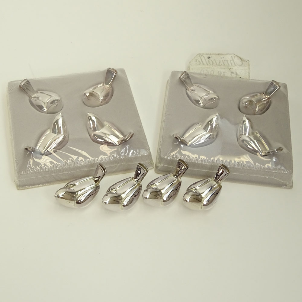 Lot of Twelve (12) Christofle Silver Plate Bird Motif "Picccolo" Place Card Holders, In original Boxes.