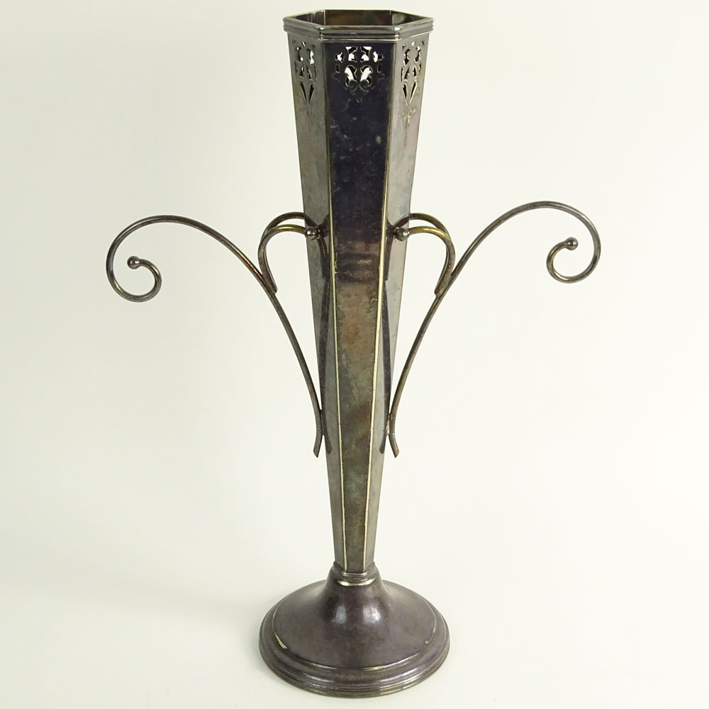 Pairpoint Sheffield Made In USA Silver Plate Vase.