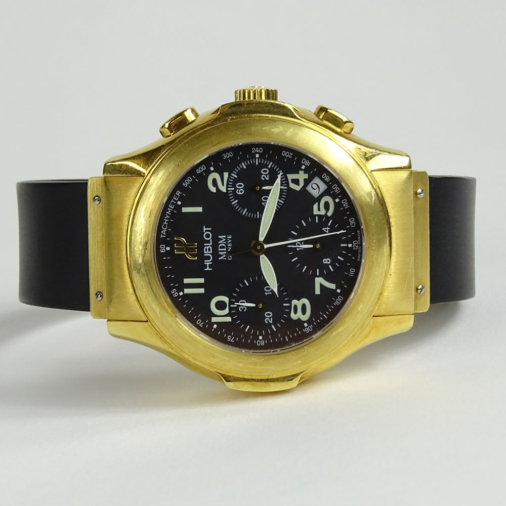 Vintage Men's Hublot MDM 18 Karat Yellow Gold Chronograph 1810.3 watch.