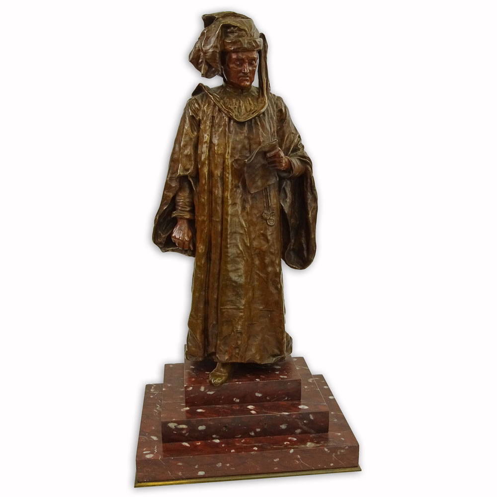 after: Renzo Colombo, Italian (1856-1885) Bronze with patina "Judge at the Council of Ten Venice".