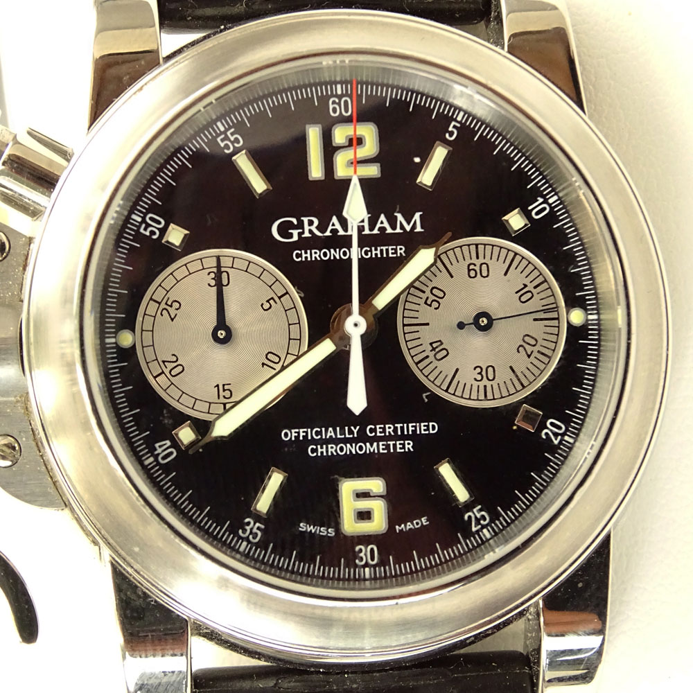 Men's Graham Chrono Fighter Stainless Steel Automatic Movement Chronograph Watch.