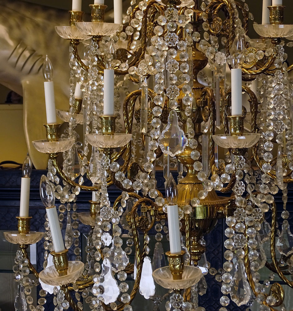 Contemporary Grand Scale Louis XV style Bronze and Crystal Chandelier.